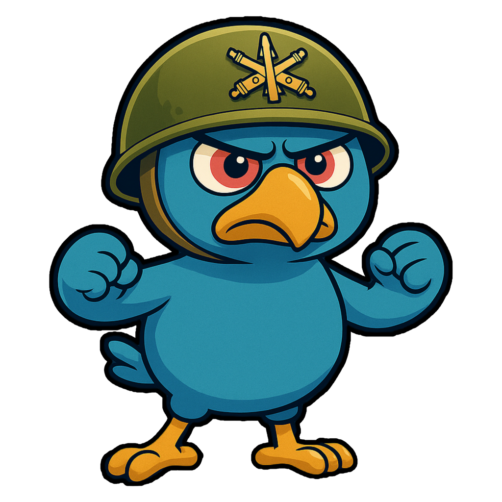 Tiny Oozlefinch: Anger Vinyl Sticker – Cartoon Mascot Edition