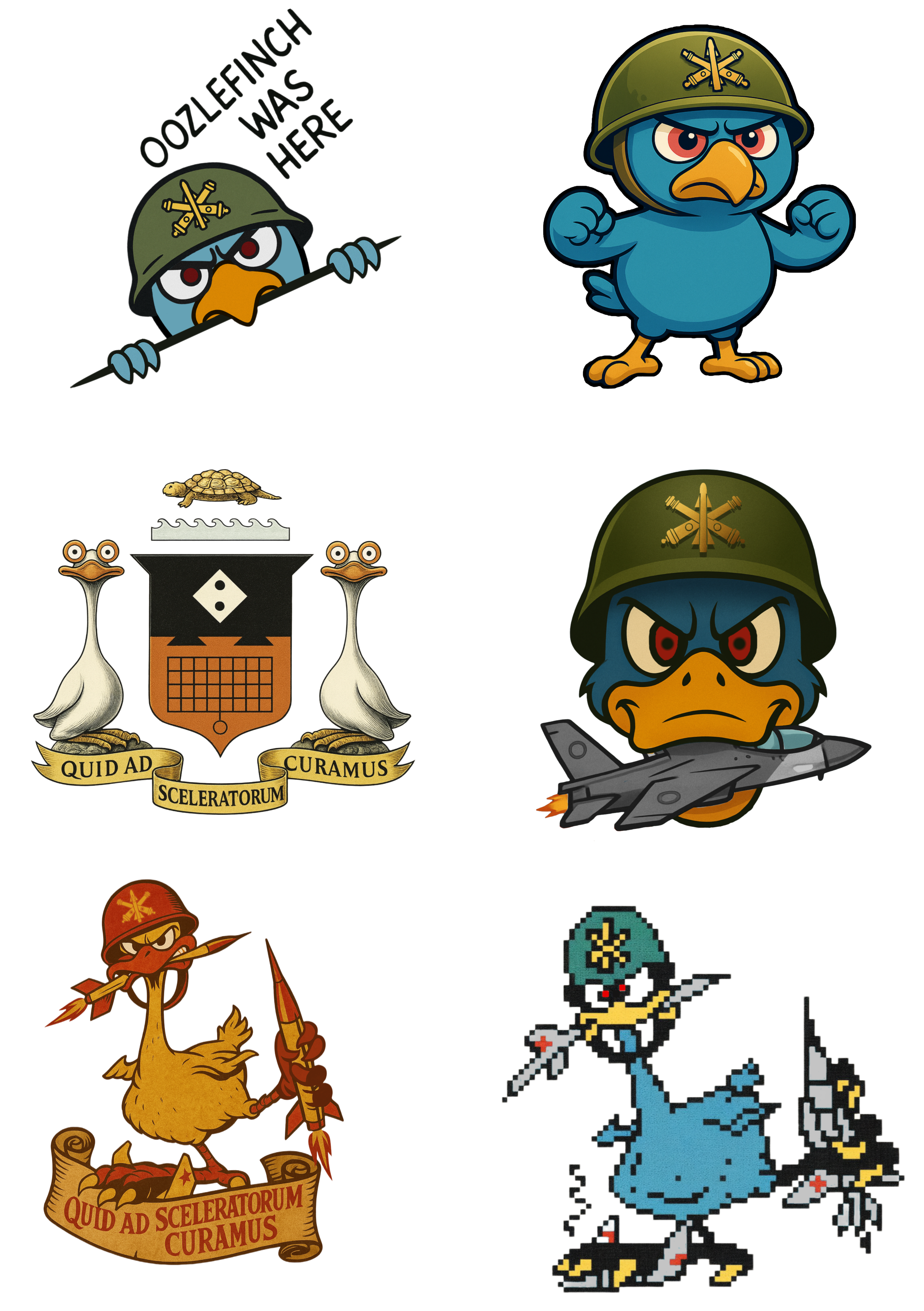 Oozlefinch Sticker Collection | ADA Heritage Glossy Sheet – First to Fire Chronicles