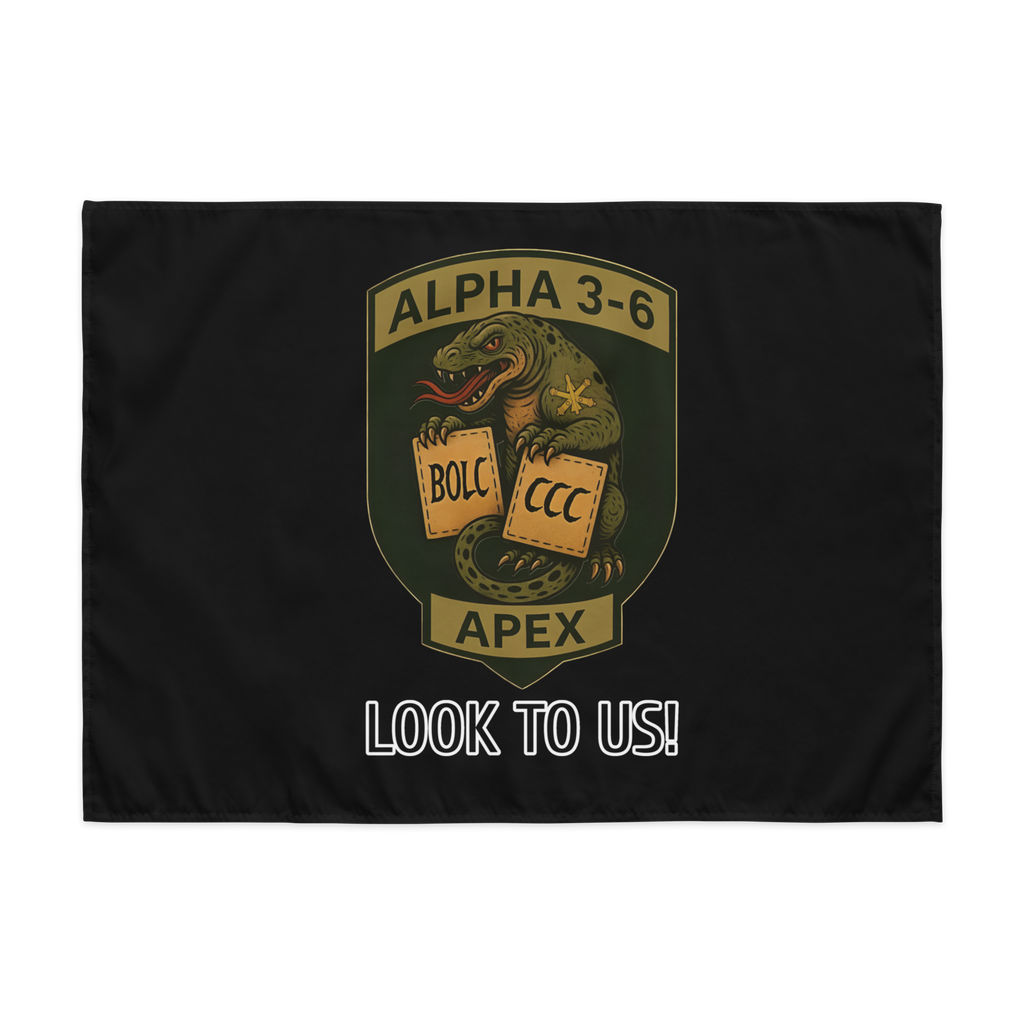 Alpha 3-6 Crest “LOOK TO US!” Indoor Tapestry – APEX Edition
