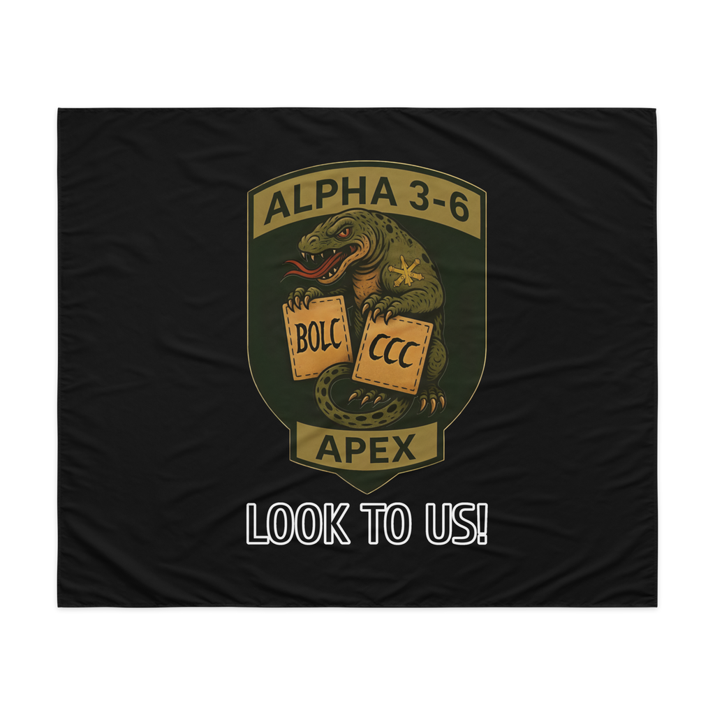 Alpha 3-6 Crest “LOOK TO US!” Indoor Tapestry – APEX Edition