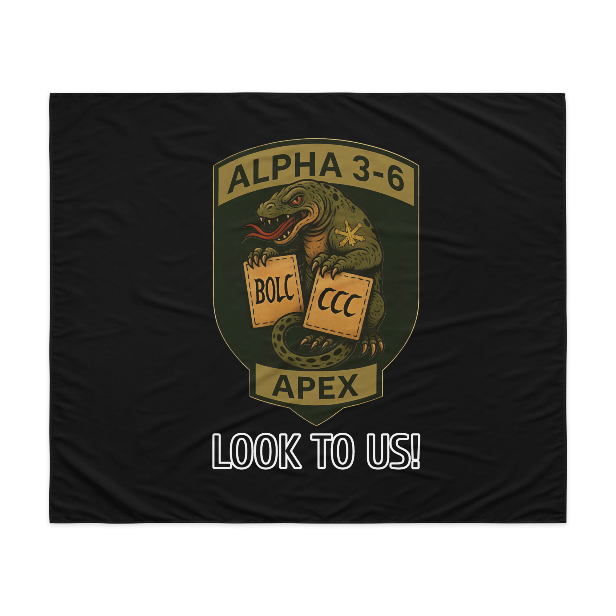 Alpha 3-6 Crest “LOOK TO US!” Indoor Tapestry – APEX Edition