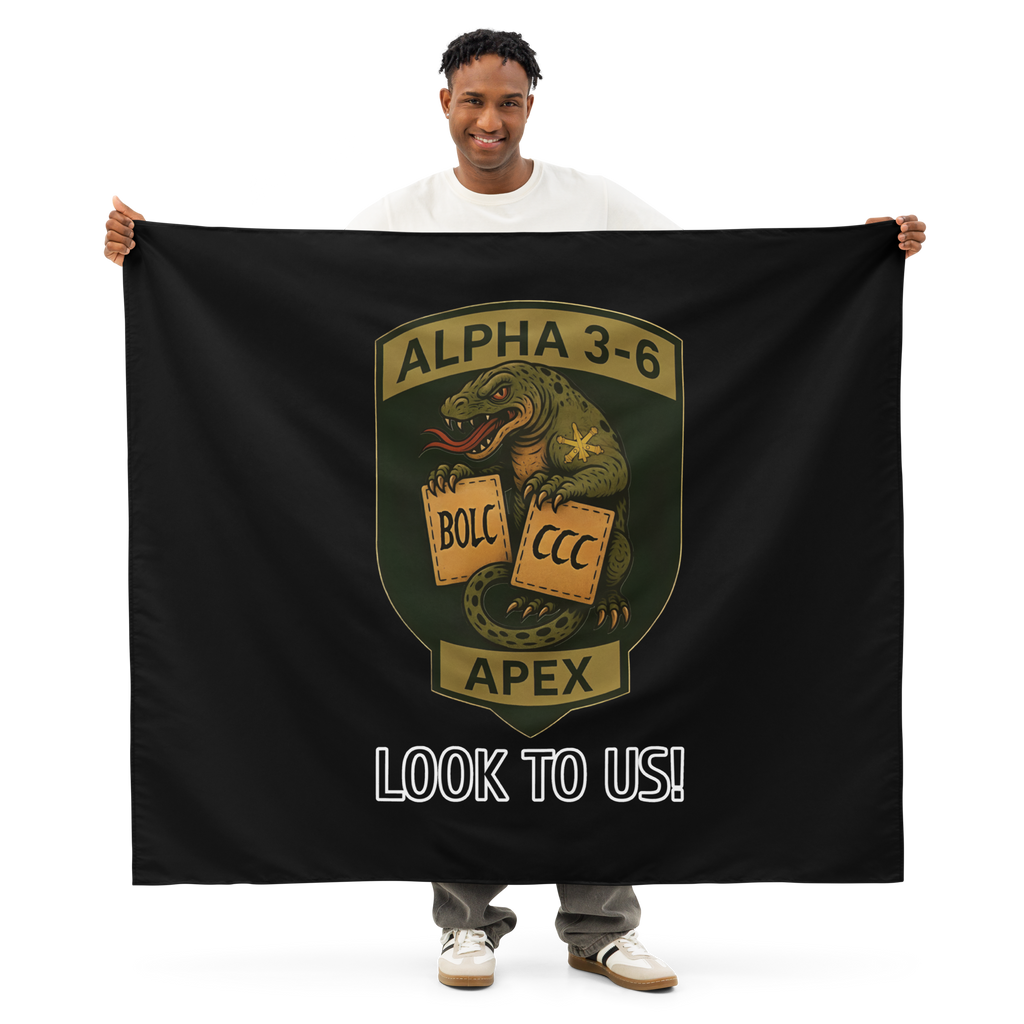 Alpha 3-6 Crest “LOOK TO US!” Indoor Tapestry – APEX Edition