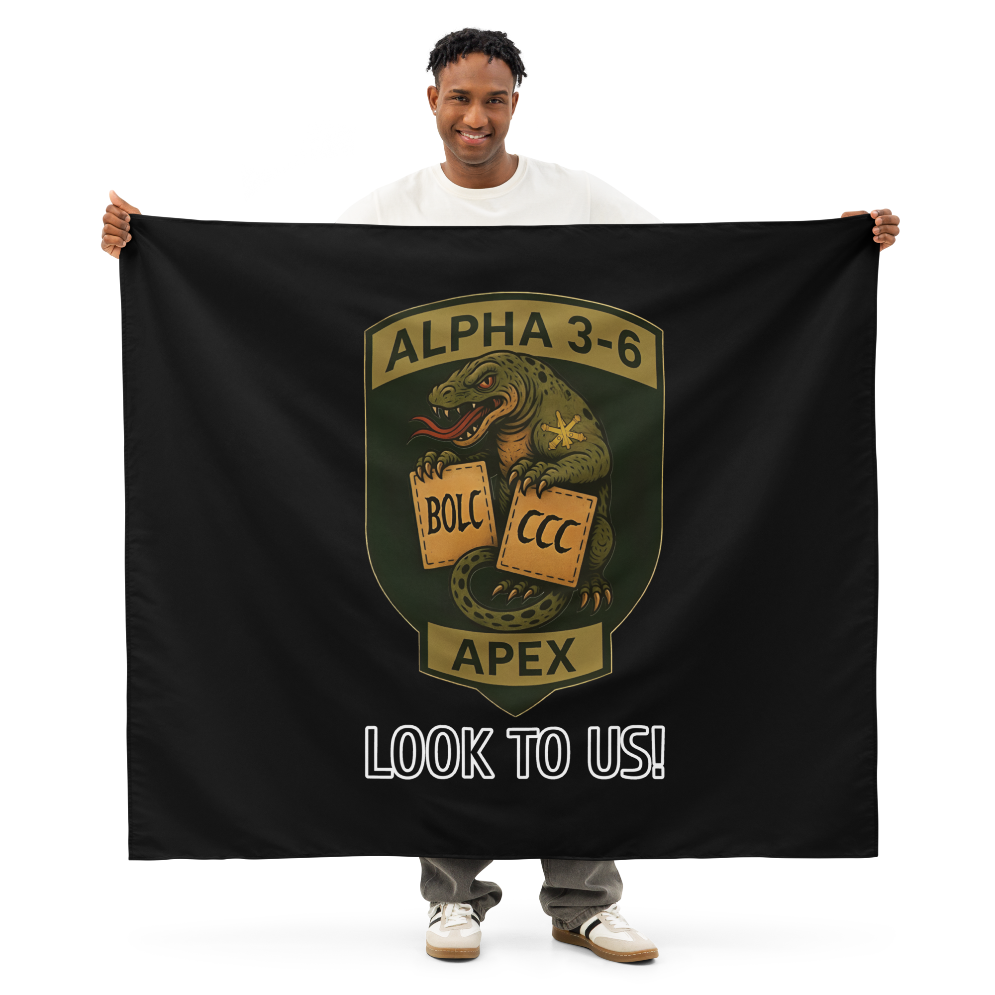 Alpha 3-6 Crest “LOOK TO US!” Indoor Tapestry – APEX Edition
